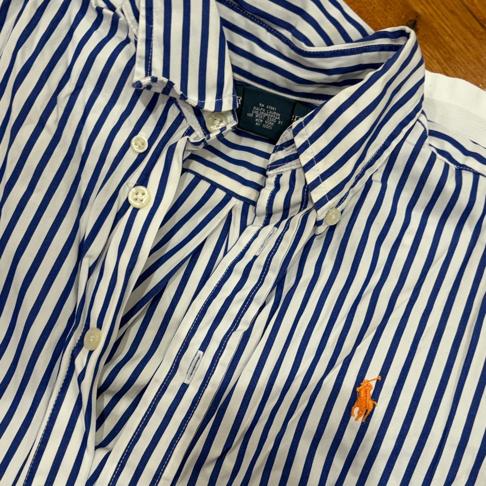 Ralph Lauren White and Blue Striped Shirt